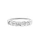 Alternating Round and Baguette Diamond Tapered Ring in White Gold